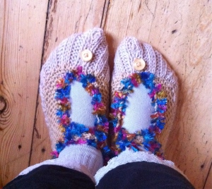 Sparkly slippers handmade by Vicky