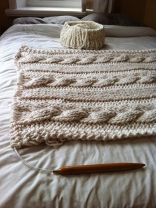 Giant Cable blanket under construction
